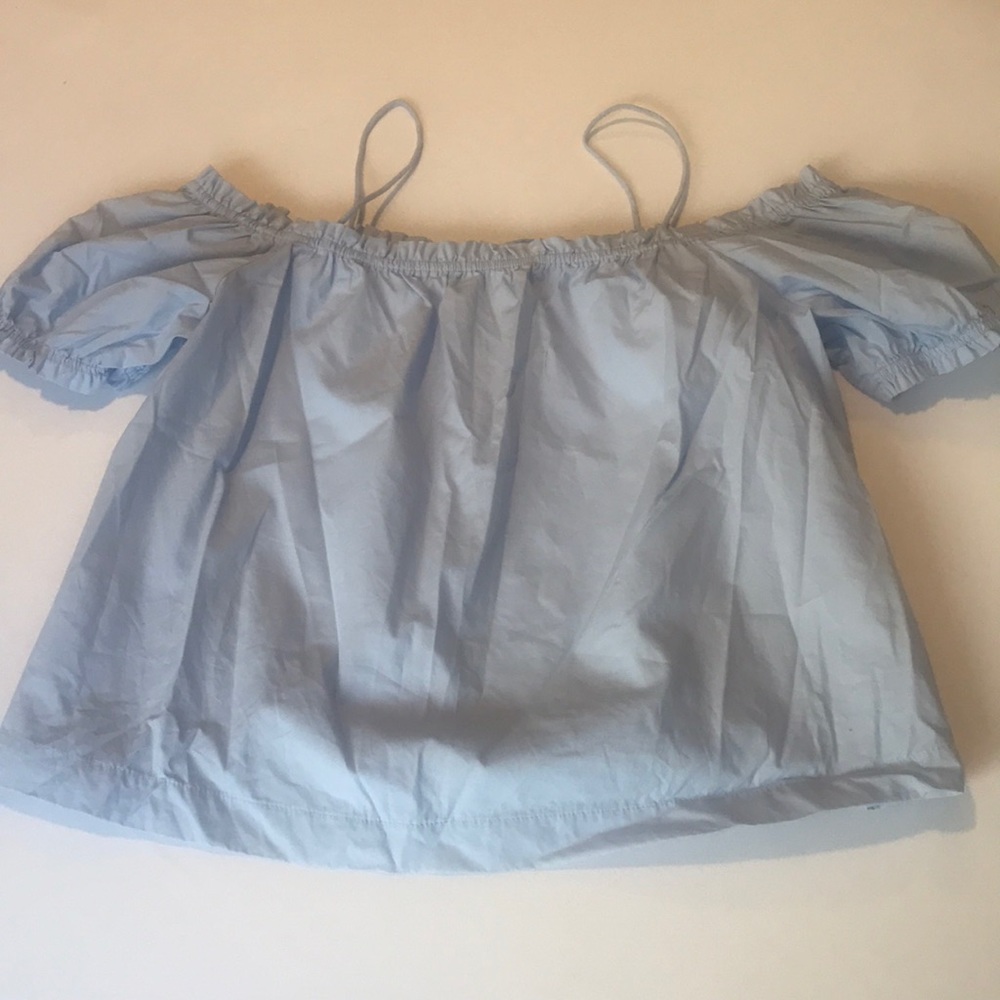 Baby blue off the shoulder crop top